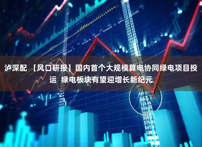 泸深配 【风口研报】国内首个大规模算电协同绿电项目投运  绿电板块有望迎增长新纪元